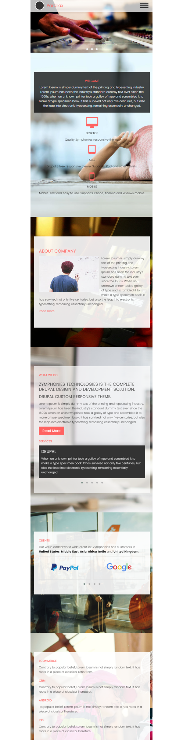Drupal8 Parallax Theme Drupal8 Parallax Theme