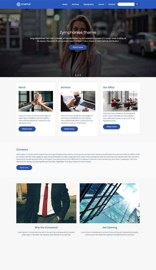 Startup Zymphonies Theme